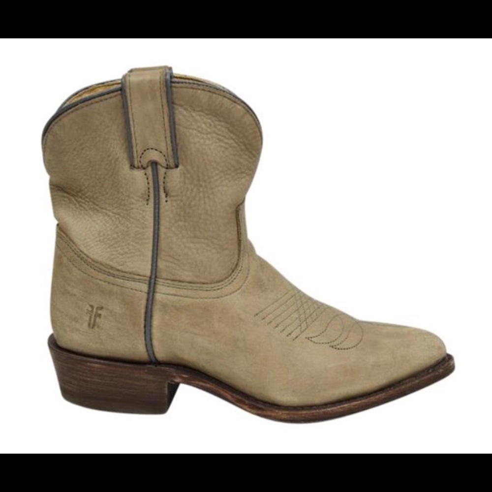 Frye Grey Light Billy Western Distressed Booties